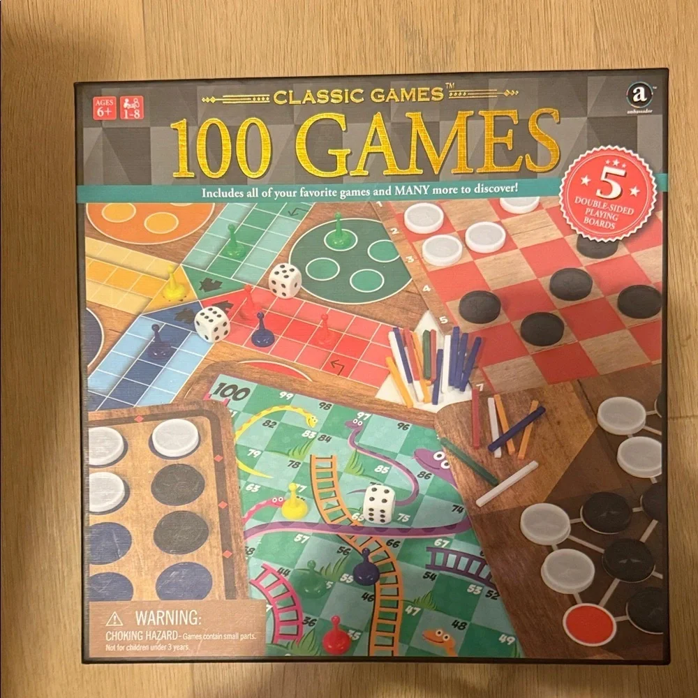 Ambassador Classic Games 100 Games in one Box Brand New Family Fun new in box